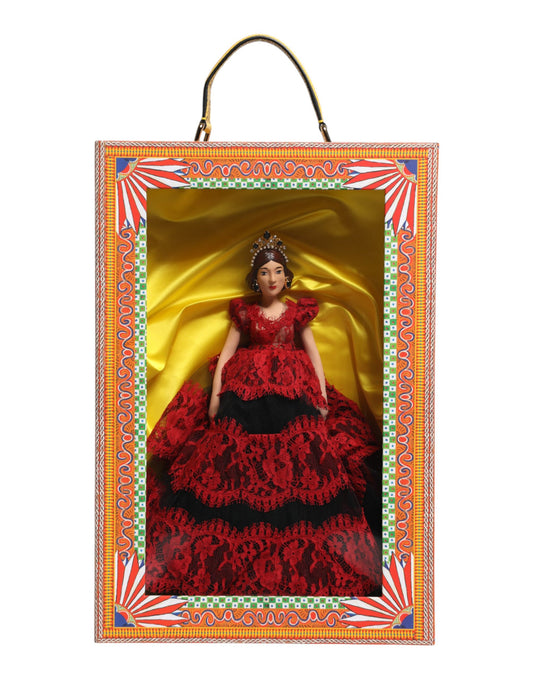Dolce & Gabbana Rotes Kleid Keramik Porzellan Modebox Leder Sicily Dolls