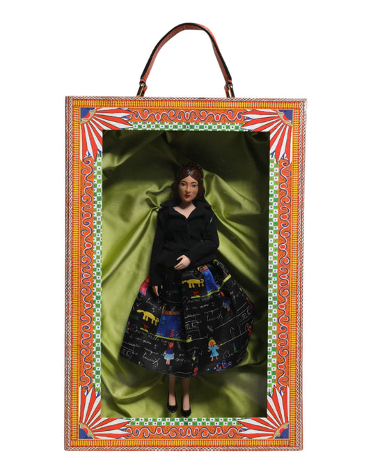 Dolce & Gabbana Schwarzes Kleid Keramik Porzellan Mode Leder Sicily Dolls