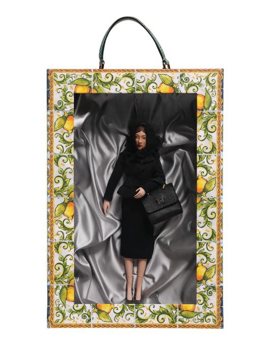 Dolce & Gabbana Schwarzes Kleid Keramik Porzellan Mode Leder Sicily Dolls