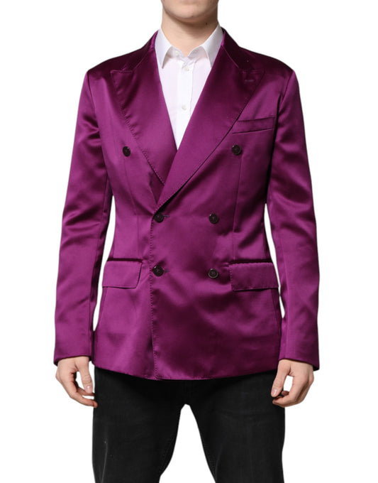 Dolce & Gabbana Lila Zweireihiger Herren Anzug Mantel Blazer