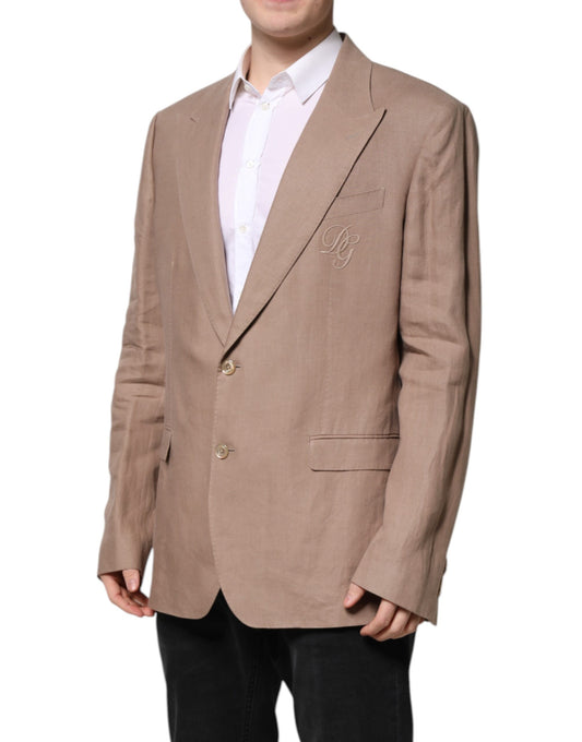 Dolce & Gabbana Beige TAORMINA Einreihiger Mantelblazer