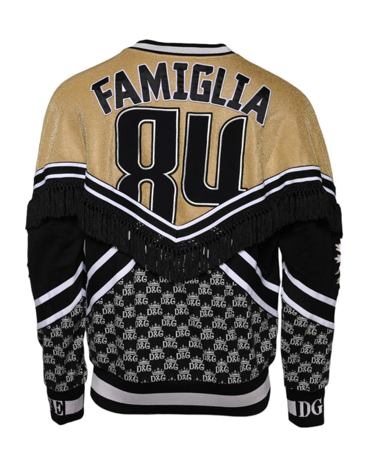 Dolce & Gabbana Mehrfarbiger Pullover aus Baumwolle mit Rundhalsausschnitt