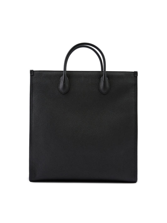 Gucci – Mittelgroße Tragetasche aus schwarzem Leder mit Logo