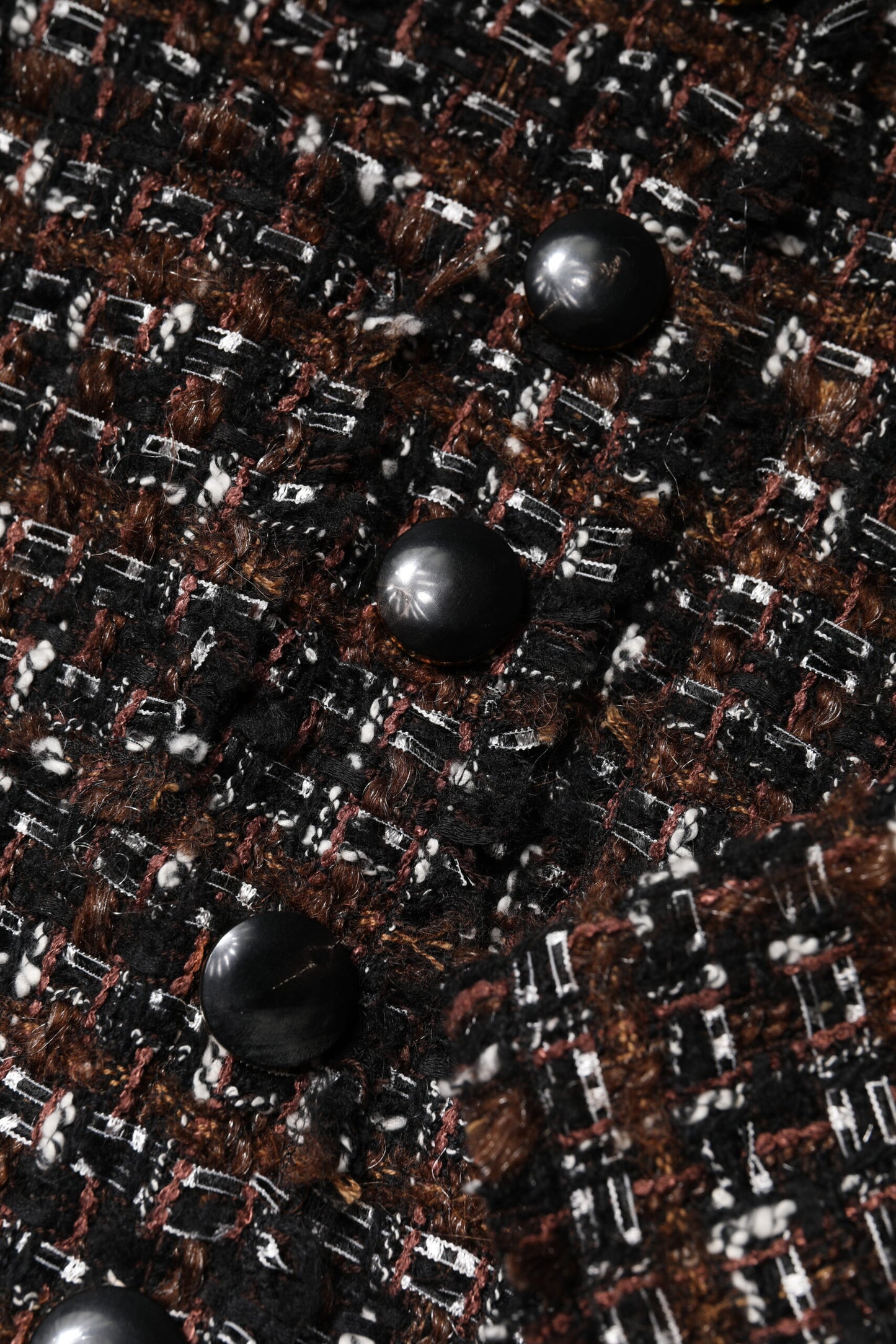 Dolce & Gabbana – Braunes Tweed-Minikleid in A-Linie mit kurzen Ärmeln