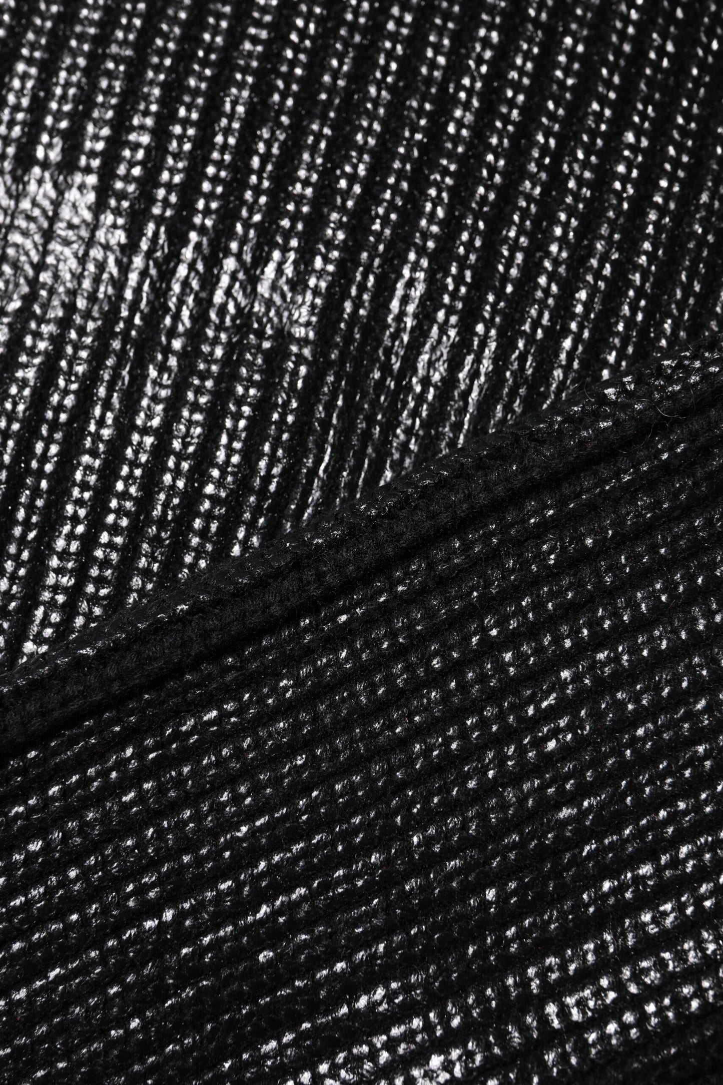 Dolce & Gabbana – Schwarzes, kurzärmliges Rollkragenoberteil aus Wolle