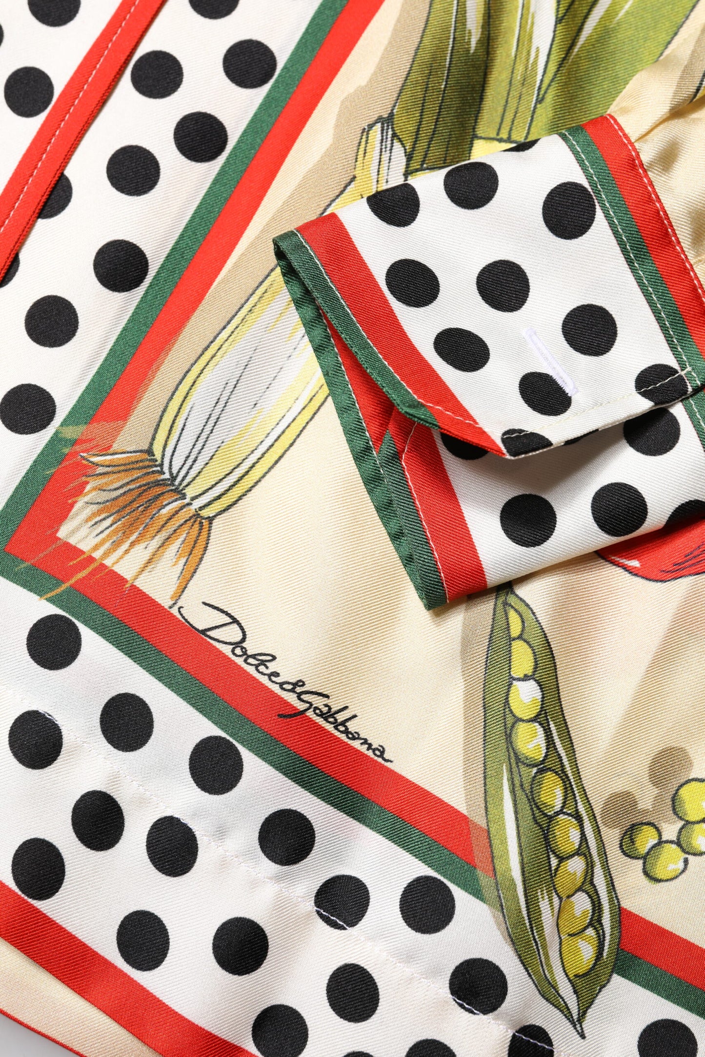 Dolce & Gabbana – Langärmliges Oberteil aus mehrfarbiger Gemüseseide