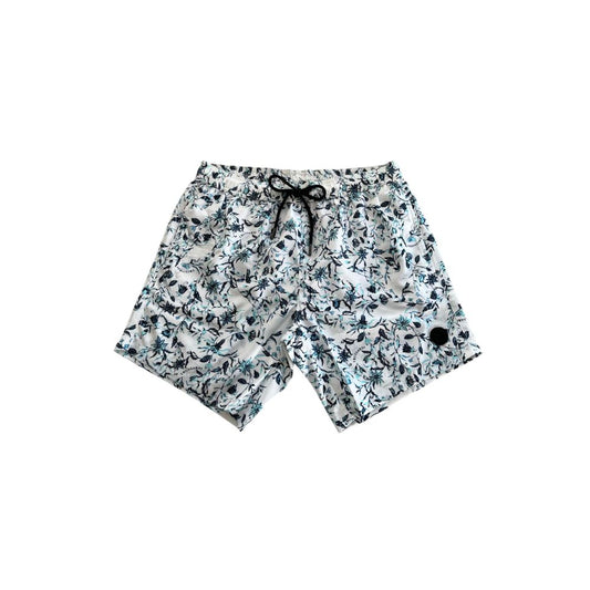 Trussardi Beachwear Weiße Polyester-Badeshorts für Herren