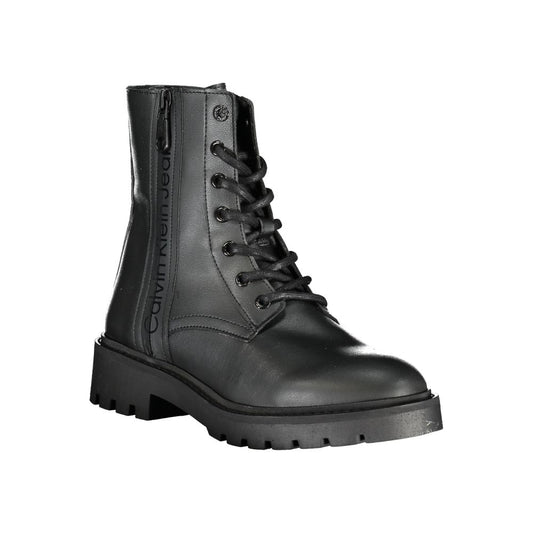Calvin Klein Black Polyurethane Women Ankle Boot