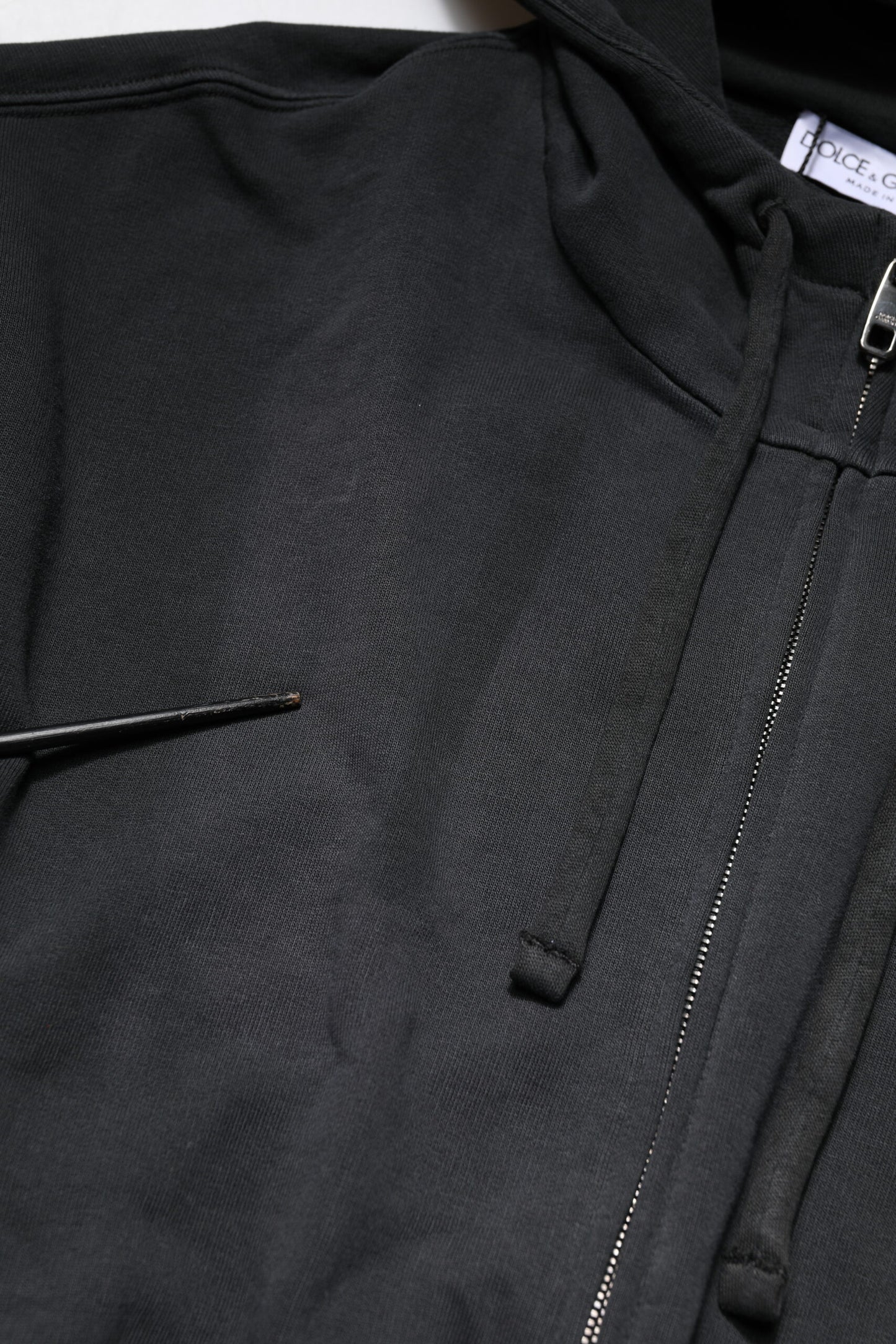 Dolce & Gabbana Schwarzes Logo Full Zip Kapuzenpullover Herren