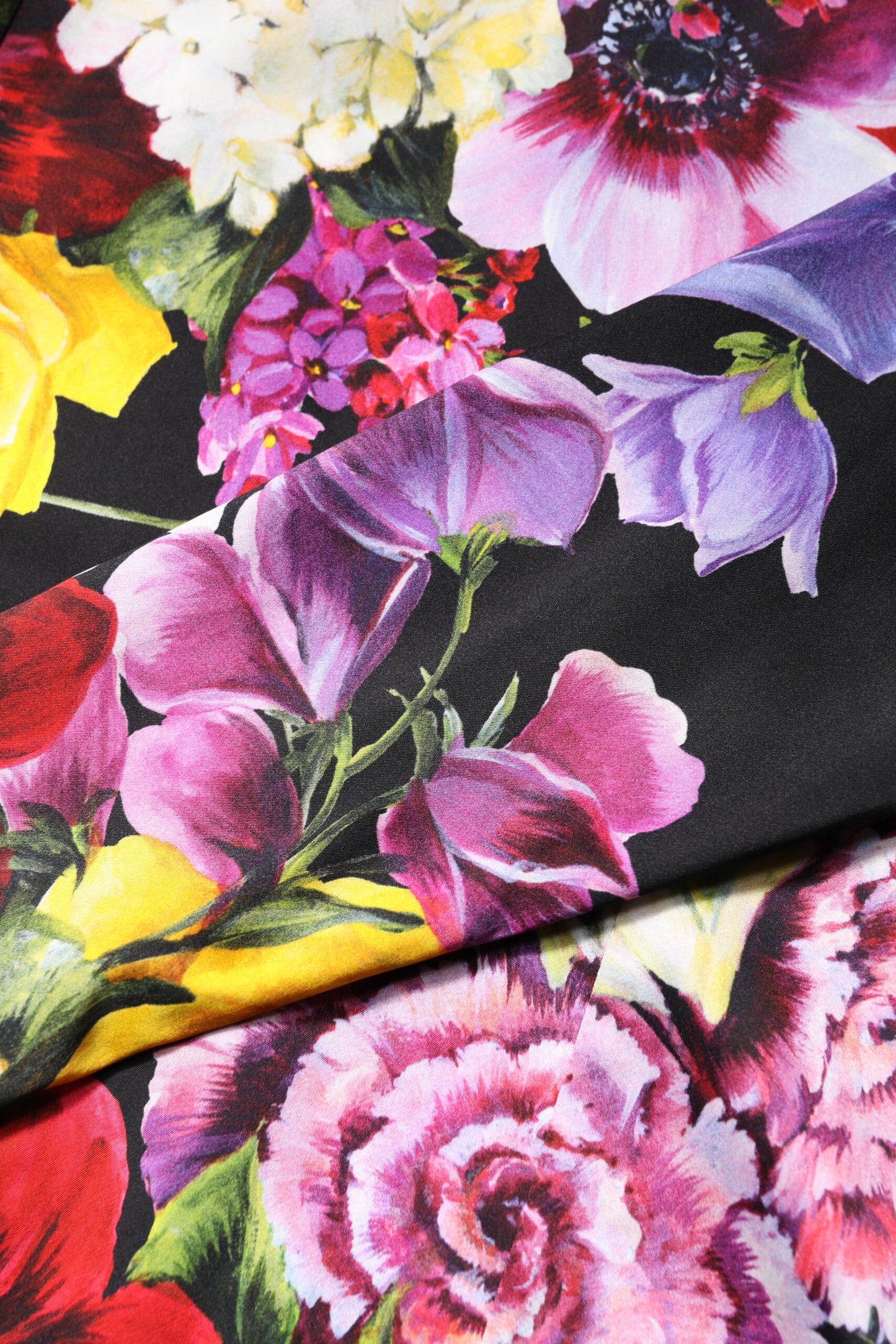 Dolce & Gabbana – Mehrfarbiges Ortensies-Blusetop mit langen Ärmeln