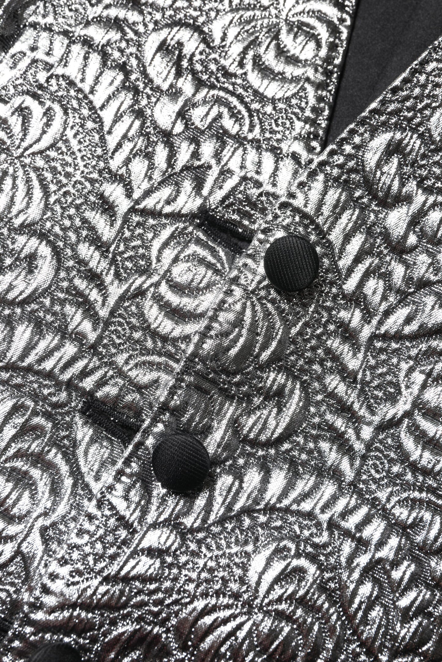 Dolce & Gabbana – Ärmelloses Trägertop aus Jacquard mit silbernem Blumenmuster