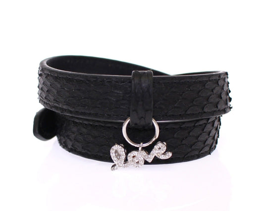 Nialaya Schlangenhaut CZ LOVE 925 Silber Armband
