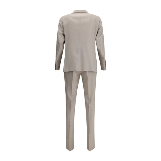 Gi Capri Beige Fleece Wool Two-Piece Suit