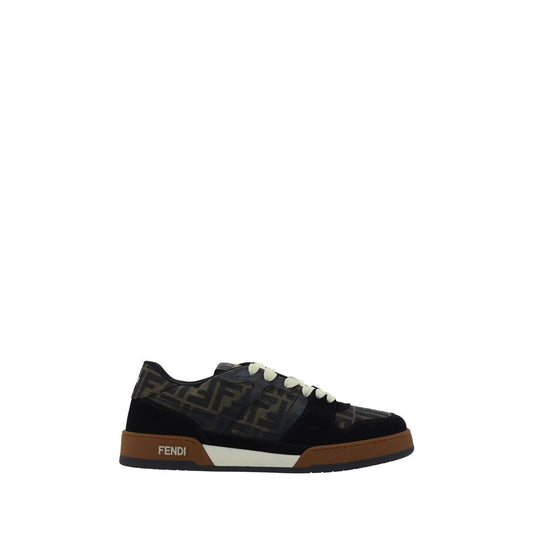 Fendi Mehrfarbige Kalbsleder Bos Taurus Low-Top Sneaker