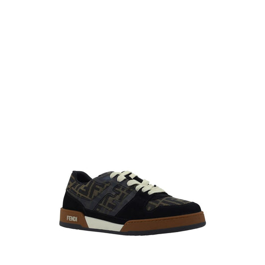 Fendi Mehrfarbige Kalbsleder Bos Taurus Low-Top Sneaker