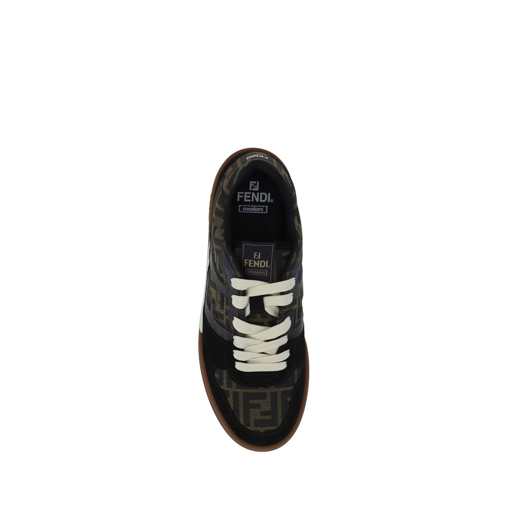 Fendi Multicolor Fabric Low Top Sneakers