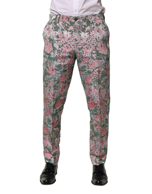 Dolce & Gabbana – Mehrfarbige Jacquardhose mit Blumenmuster