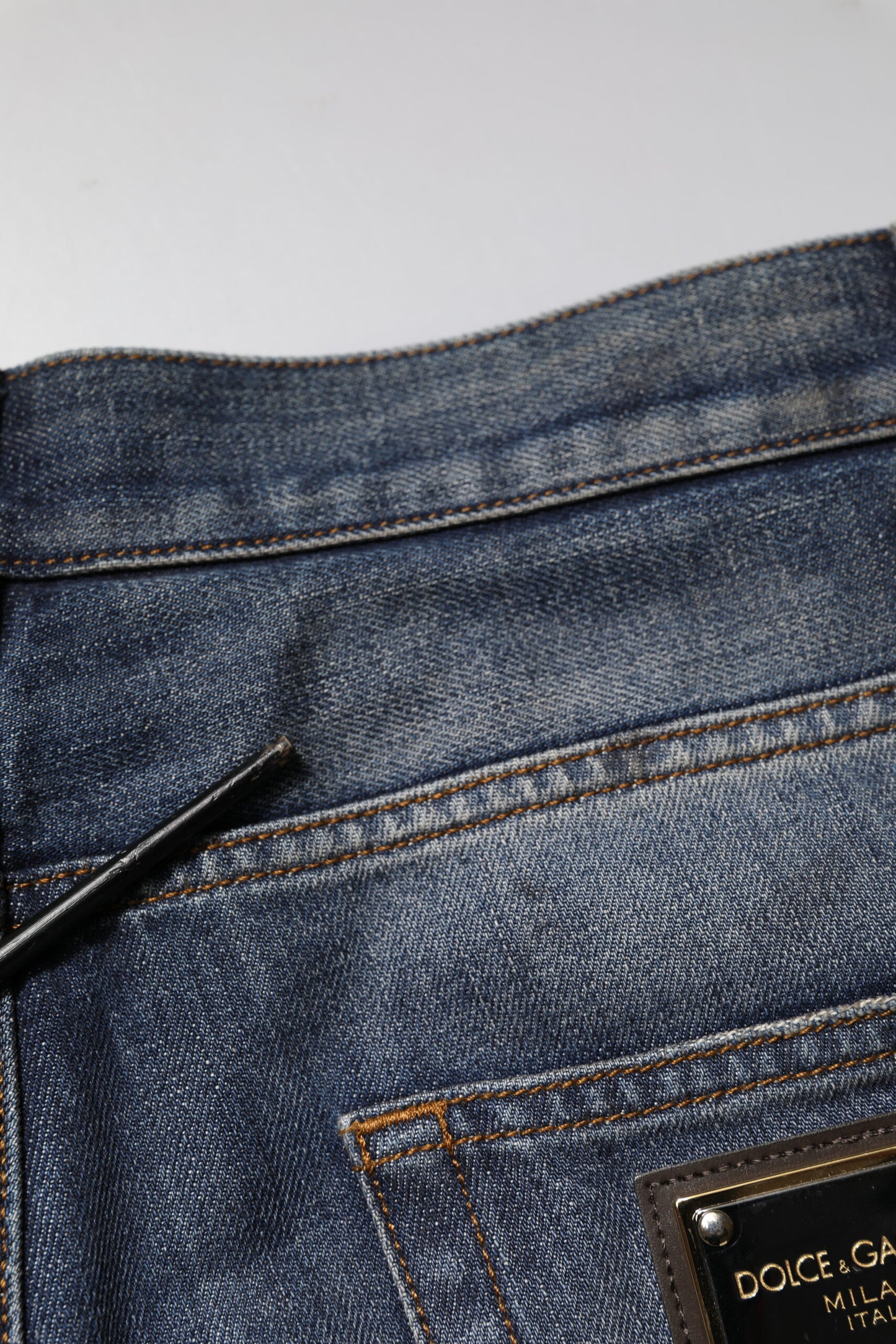 Dolce & Gabbana Blaue verwaschene zerfetzte Baumwolljeans für Herren