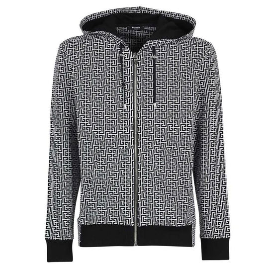 Balmain Herrenpullover aus schwarzer Baumwolle