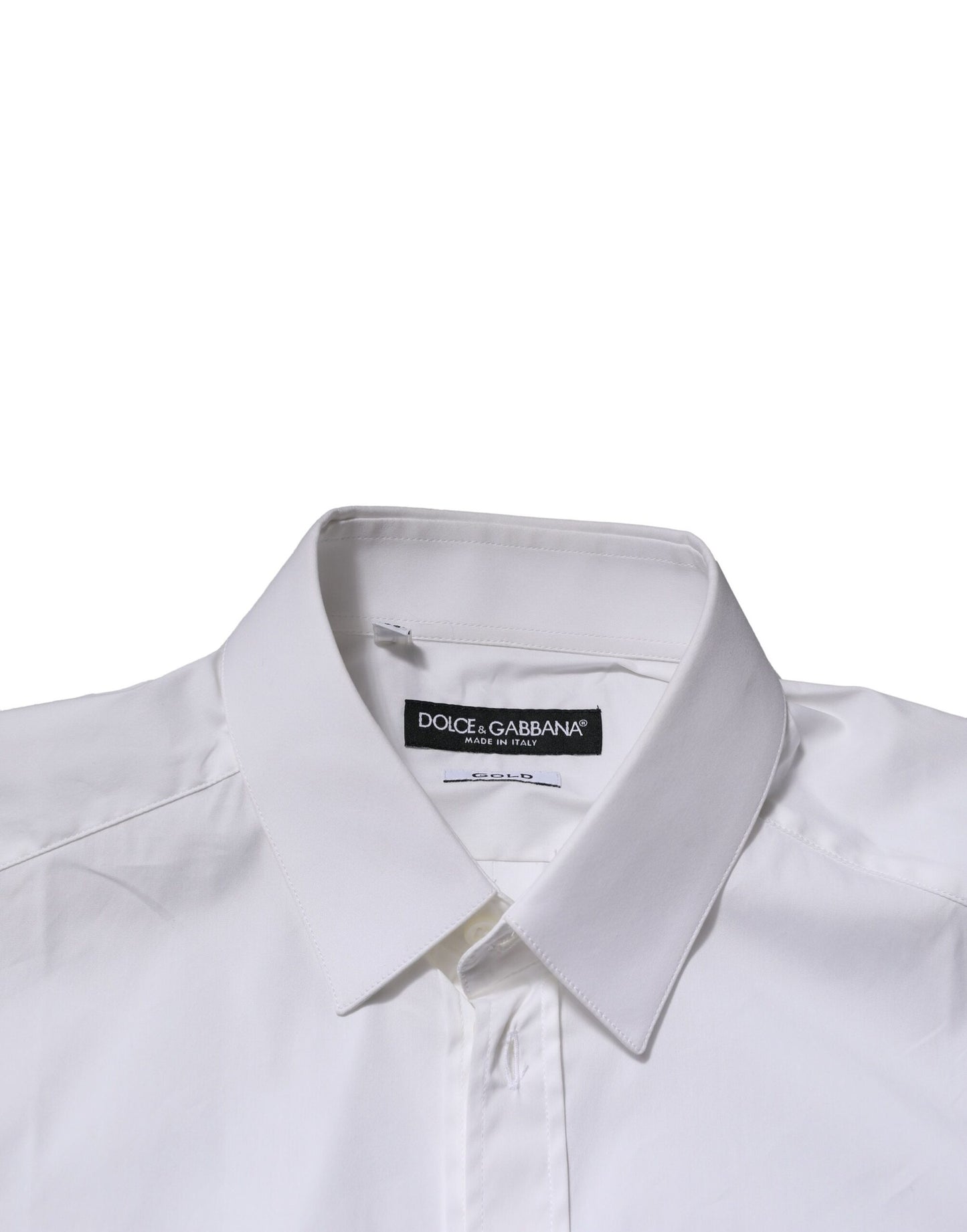 Dolce & Gabbana Weißes GOLD Baumwollhemd für Herren
