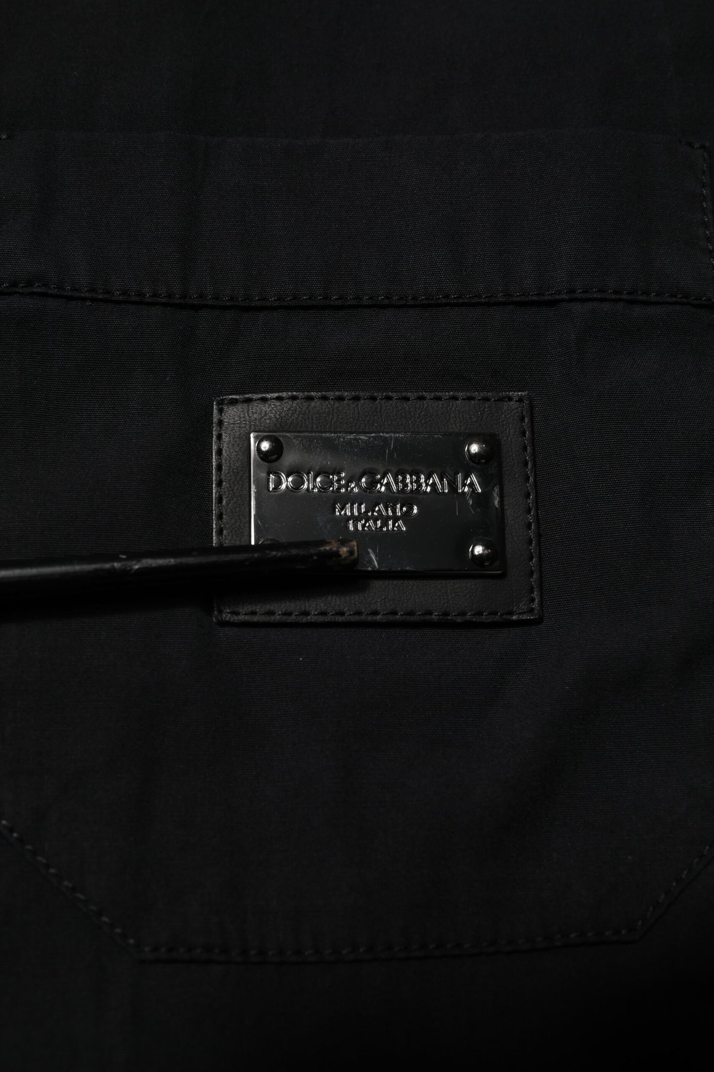 Dolce & Gabbana – Schwarzes, kurzärmliges Freizeithemd aus Baumwolle mit Knöpfen