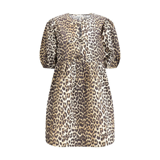 Ganni Braunes Baumwoll-Freizeitkleid