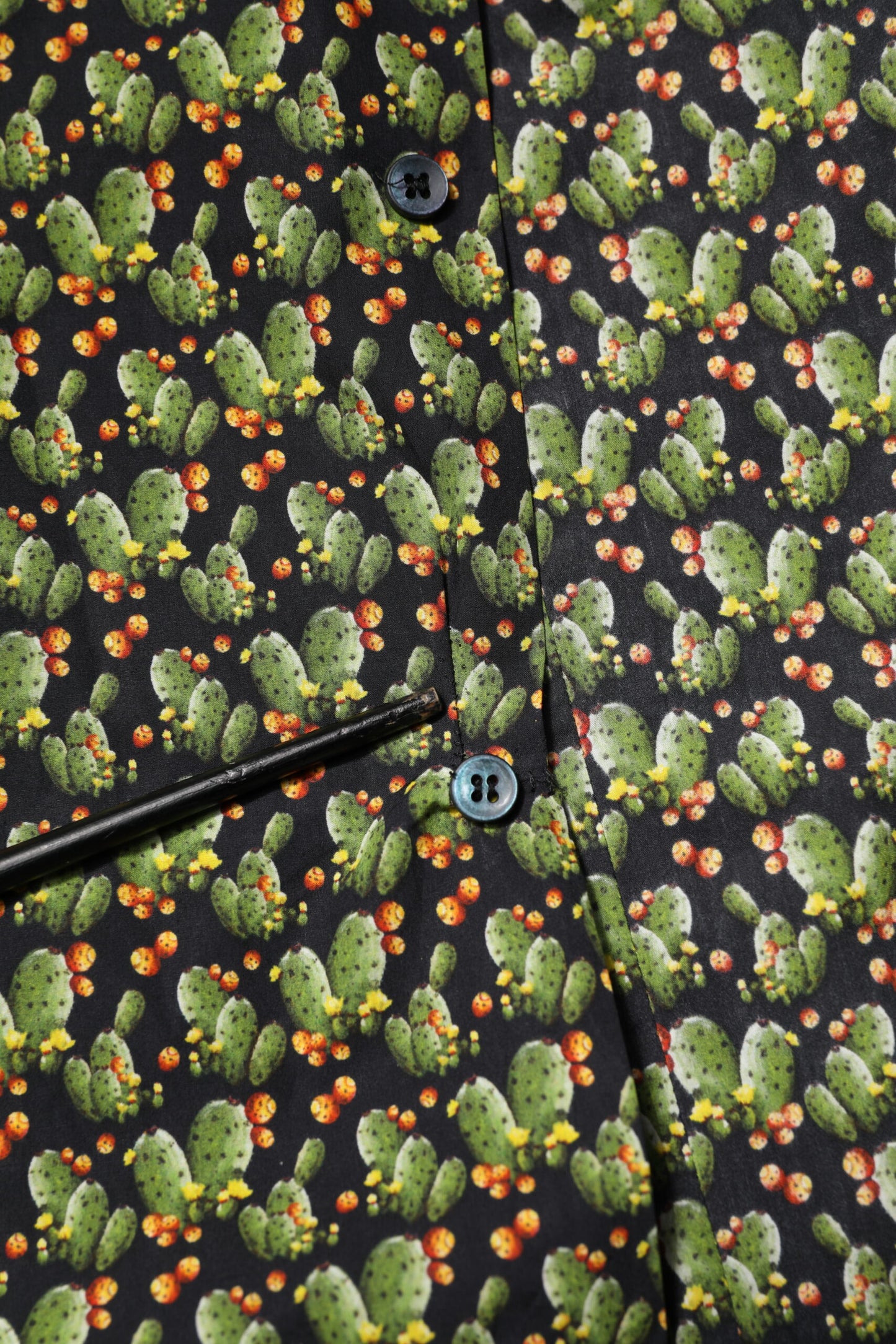 Dolce & Gabbana Mehrfarbiges Baumwoll-Kaktus-Gold-Herren-Formelles Hemd