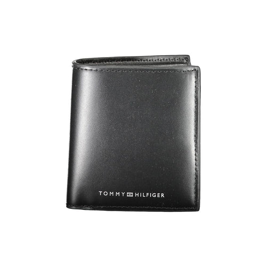 Tommy Hilfiger – Schwarze Lederbrieftasche für Herren