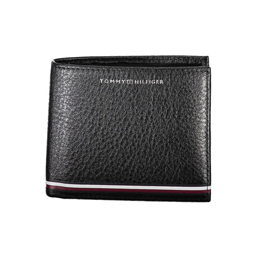 Tommy Hilfiger – Schwarze Lederbrieftasche für Herren