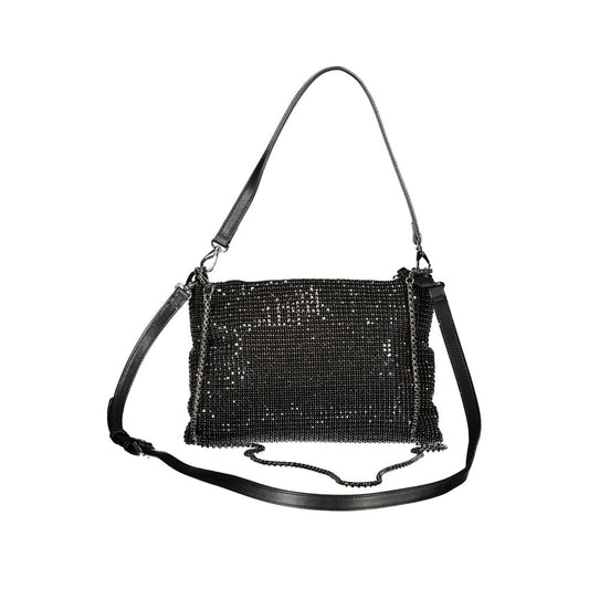 Mario Valentino Schwarze Polyester-Damenhandtasche mit Strassdetails