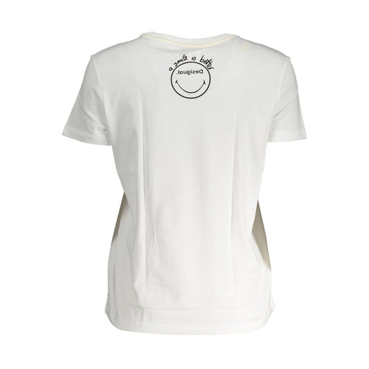 Desigual Weißes Baumwoll-T-Shirt für Damen