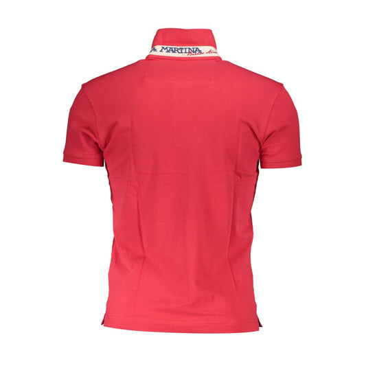 La Martina Herren-Poloshirt aus roter Baumwolle