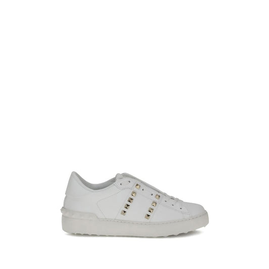 Valentino Garavani Weiße Kalbsleder-Sneaker Bos Taurus mit niedrigem Schaft