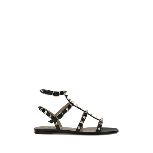 Valentino Garavani Schwarze Kalbsleder-Sandalen Modell Bos Taurus