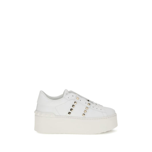Valentino Garavani Plateau-Sneaker aus weißem Kalbsleder (Bos Taurus)