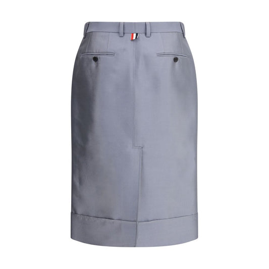 Thom Browne Grauer Woll-Midirock