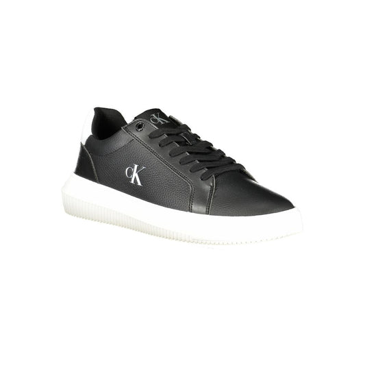 Calvin Klein Herren-Sneaker aus schwarzem Leder