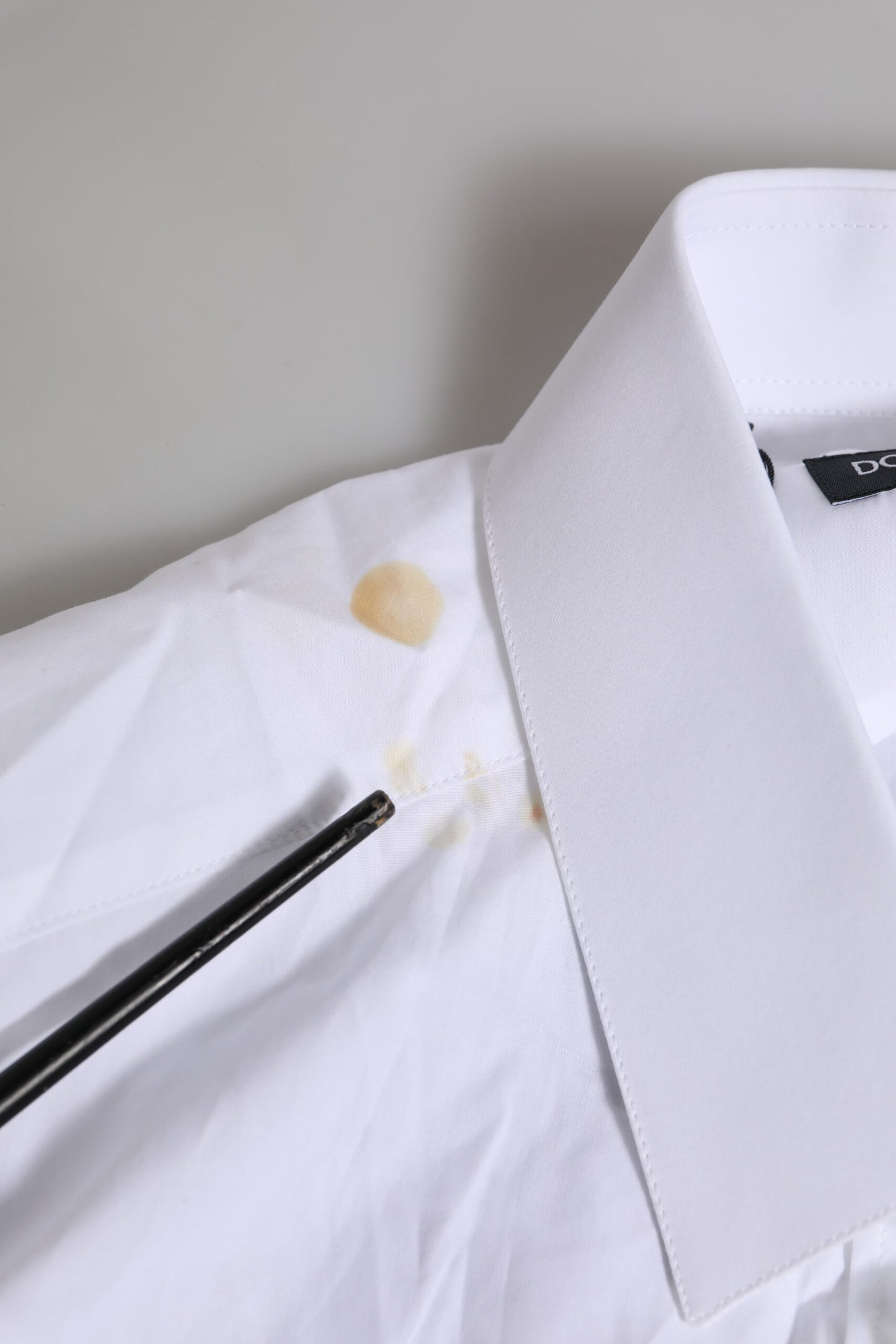 Dolce & Gabbana – Weißes, langärmliges MARTINI-Hemd aus Baumwolle