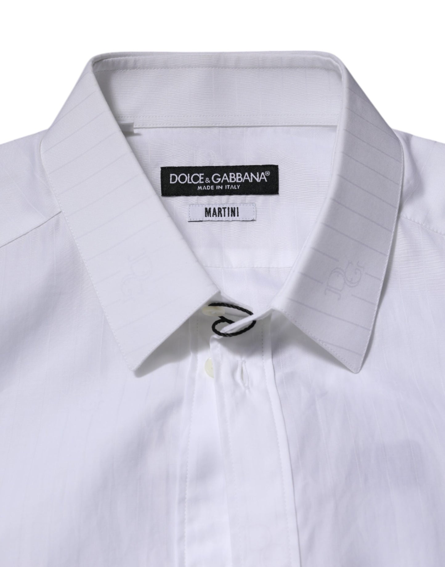 Dolce & Gabbana – Weißes, langärmliges MARTINI-Hemd aus Baumwolle
