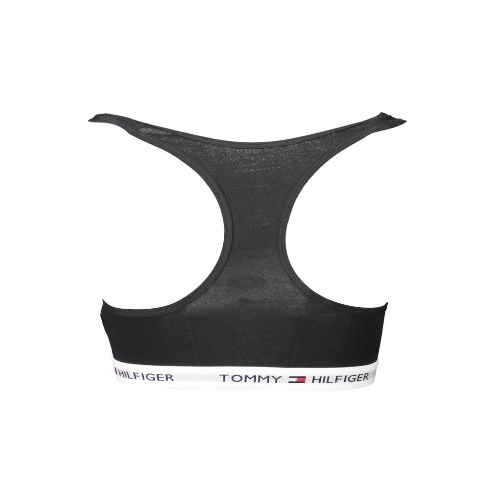 حمالة صدر رياضية نسائية من القطن باللون الأسود من تومي هيلفيغر