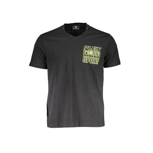 Plein Sport Schwarzes Baumwoll-T-Shirt für Herren