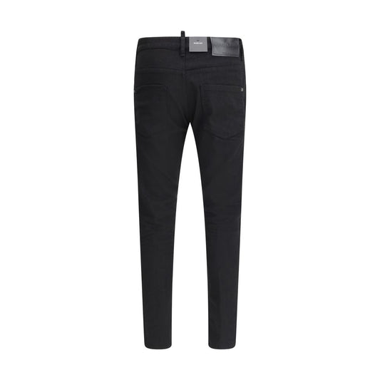Dsquared² Schwarze Baumwolljeans mit geradem Bein
