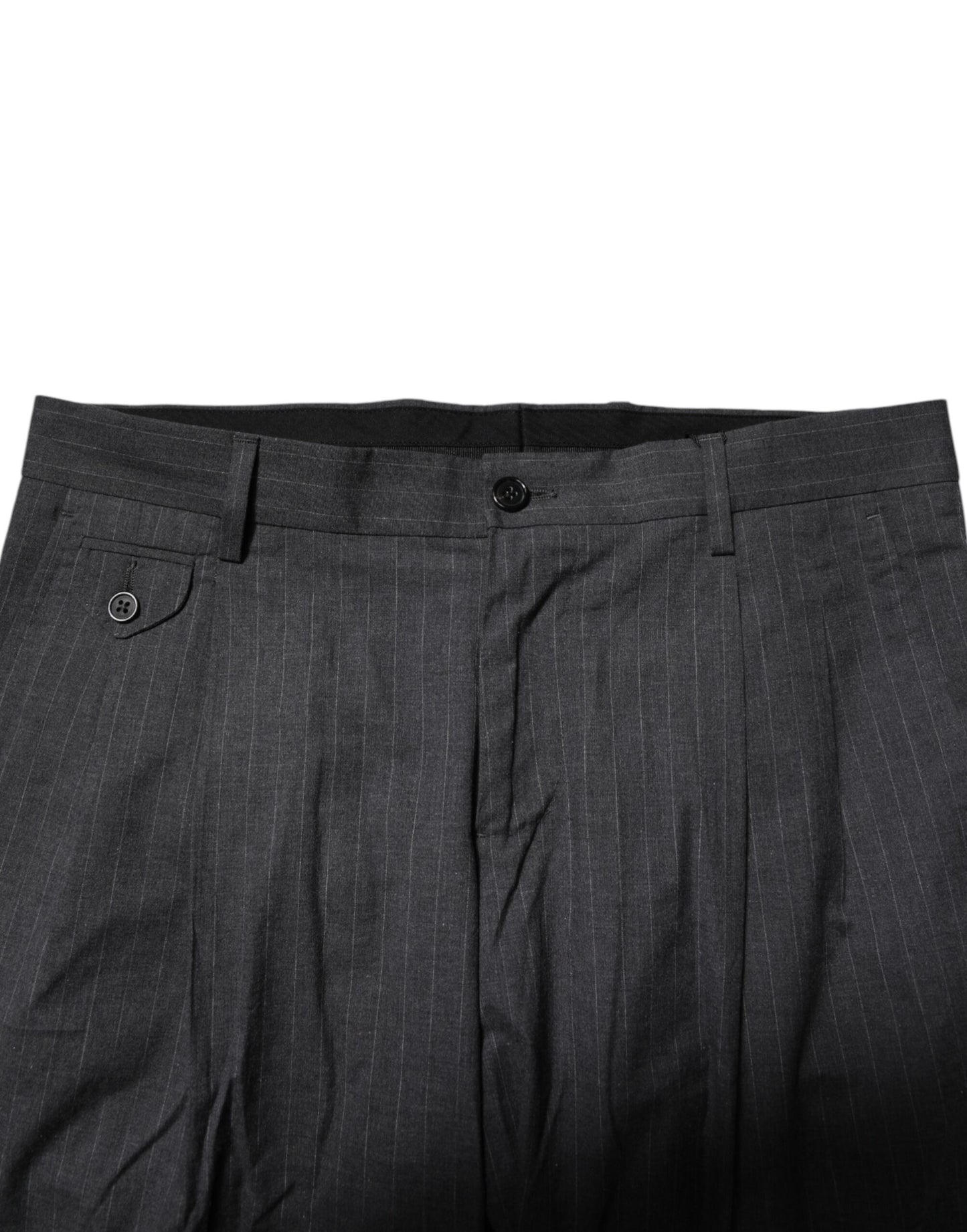 Dolce & Gabbana – Grau gestreifte formelle Baumwollhose