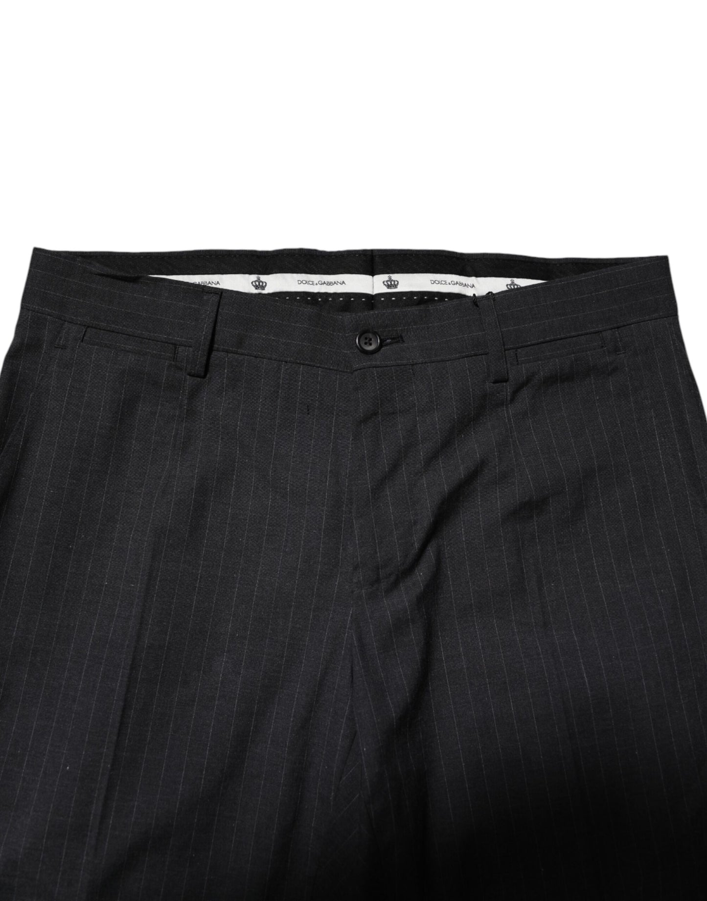 Dolce & Gabbana – Grau gestreifte formelle Baumwollhose