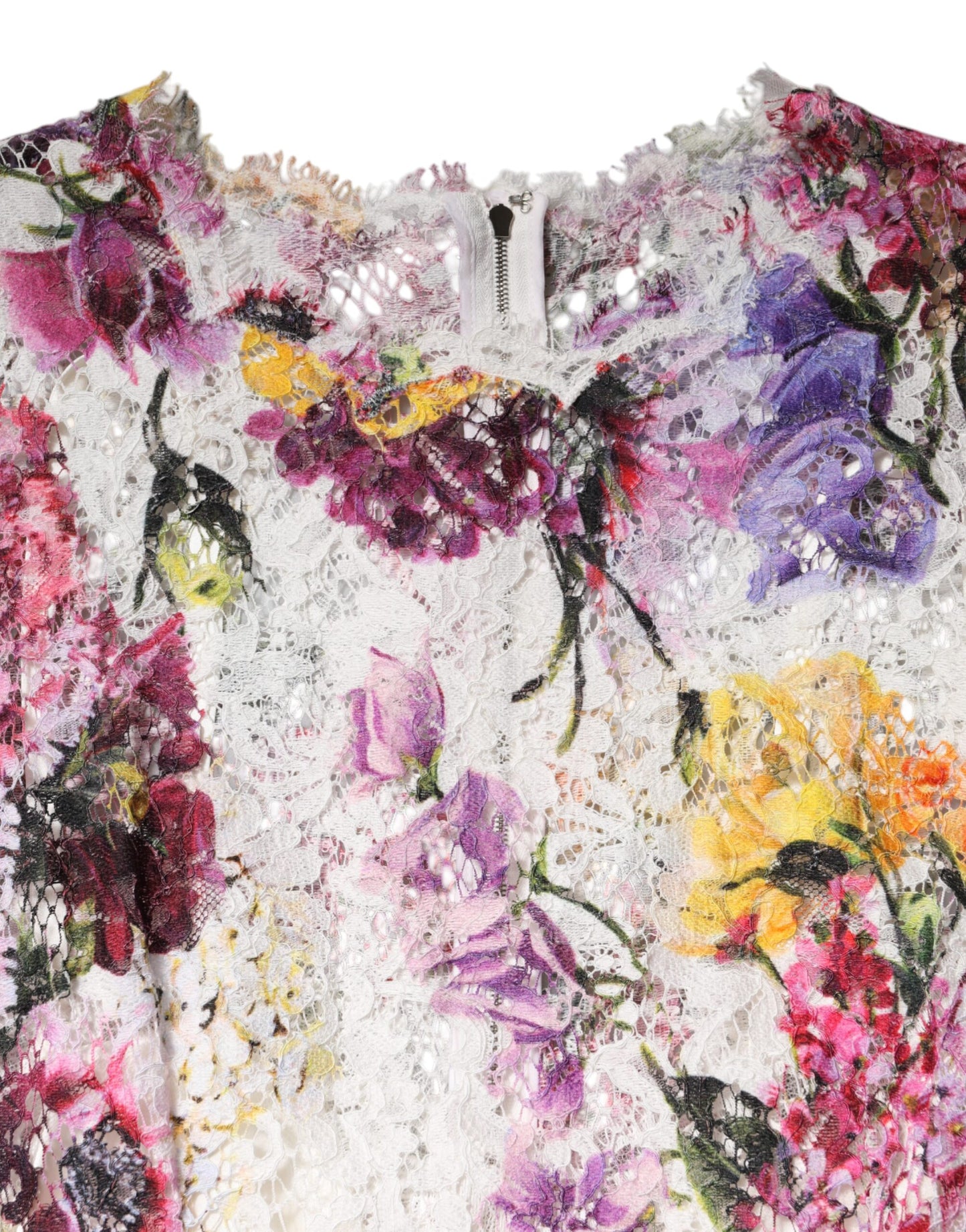 Dolce & Gabbana – Langärmliges A-Linien-Kleid mit mehrfarbigem Blumenmuster