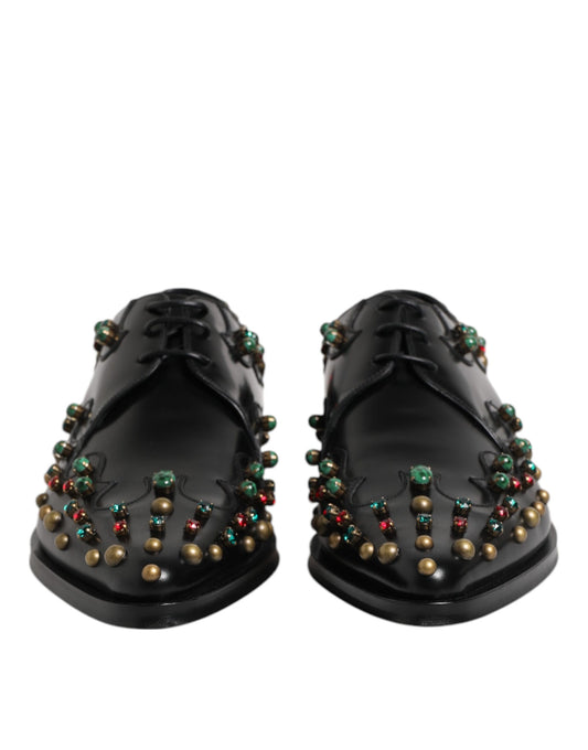 Dolce & Gabbana – Derby-Schuhe aus schwarzem Leder mit Nieten