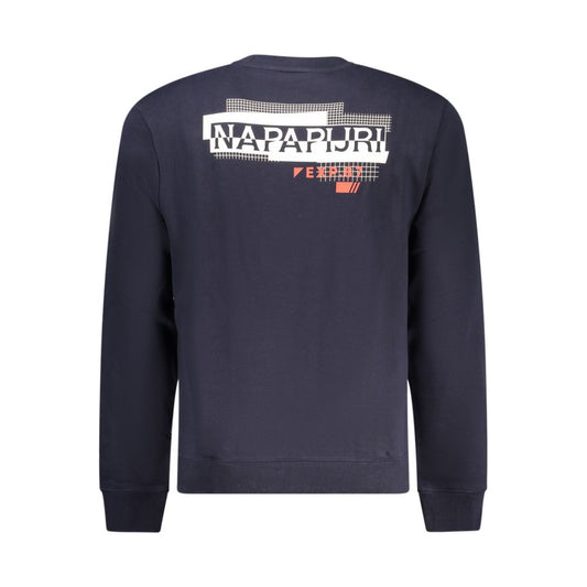 Napapijri Blu Cotton Men Sweatshirt