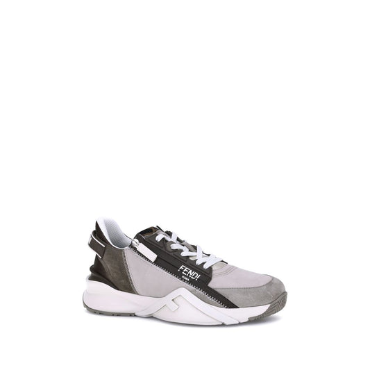 Fendi Beige Kalbsleder Bos Taurus Sneaker mit niedrigem Schaft