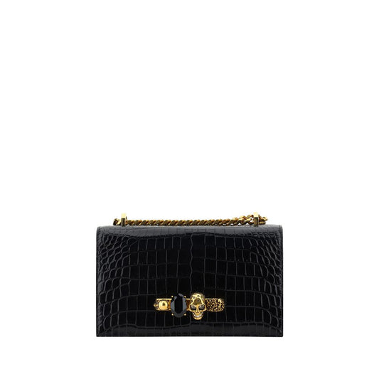 Alexander McQueen Schultertasche Bos Taurus aus schwarzem Kalbsleder