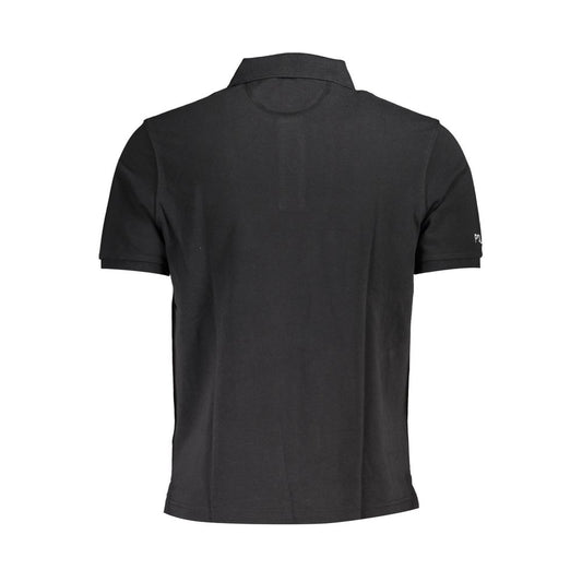 La Martina Schwarzes Herren-Poloshirt aus Baumwolle
